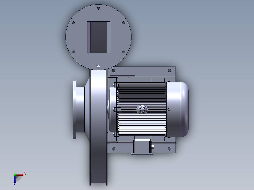 风机9-19 4A 3KW俯视图