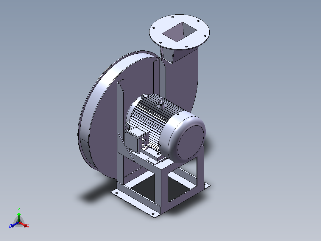 风机9-19 4A 3KW正等轴测图