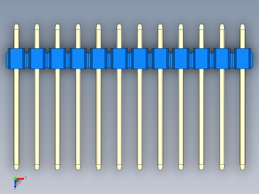 彩色公头100mil（2.54mm）系列-DS1021_blue_1x12p_100mil_Type5_rev1.0俯视缩略图