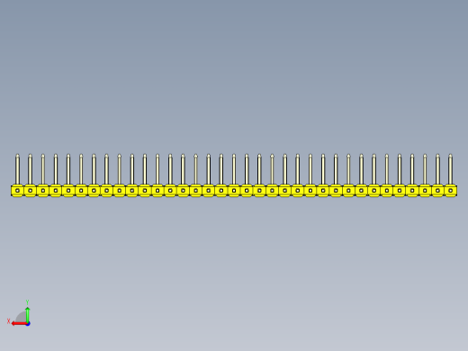 彩色公排针 100mil 2.54mm 系列-DS1022_yellow_35p_100mil_TypeU_rev1.0后视缩略图