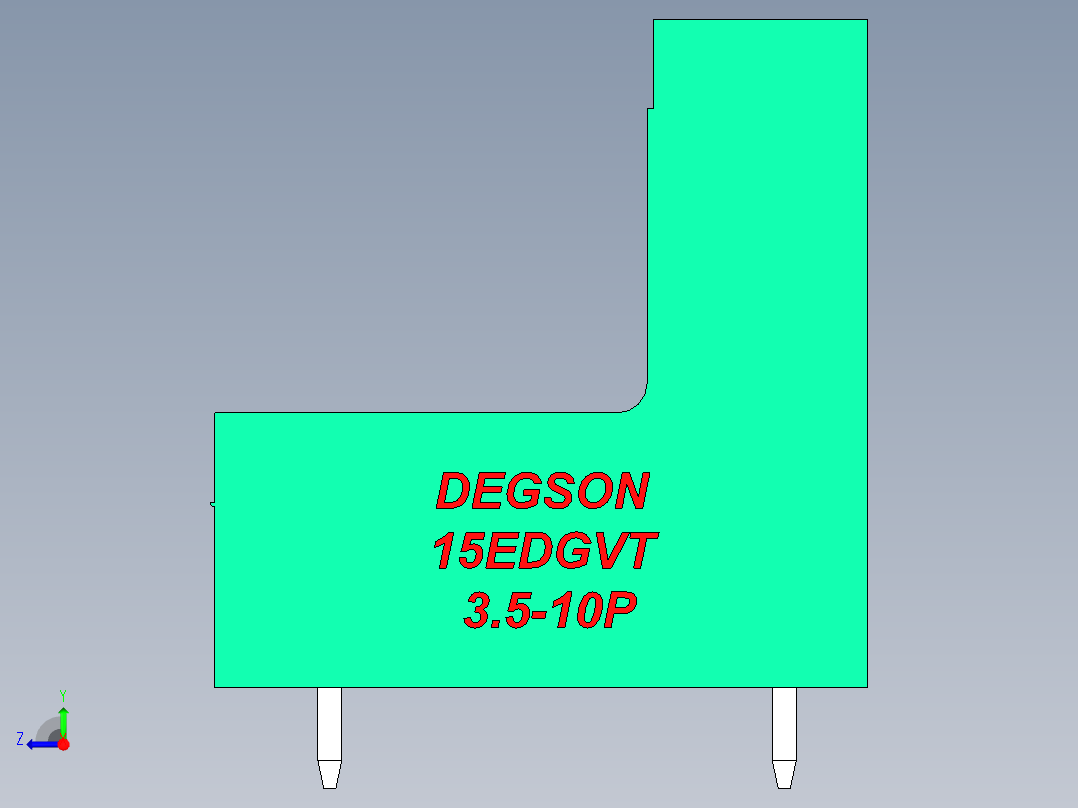 DEGSON 15EDG 系列 3.5mm 插拔式接线端子 FullPack-15EDGVT-3.5-10P-14-00AH右视图