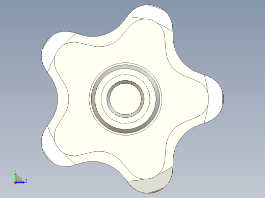 星型把手VCT-3D多系列多零件图纸模型左视缩略图