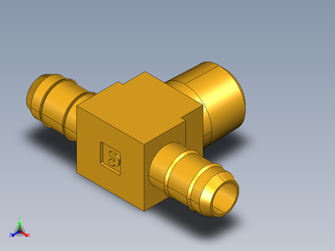 工业通用螺蚊管倒齿式工业硬管接头Male Branch Tee 232-6-2主视图