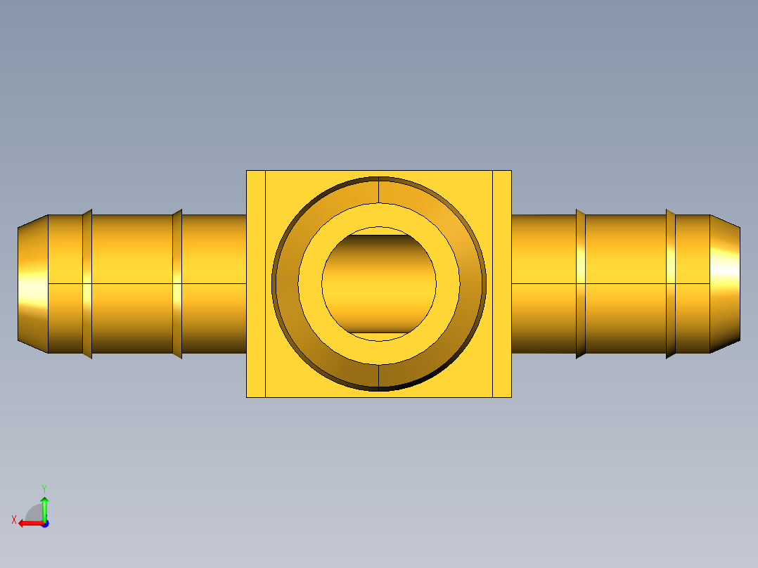 工业通用螺蚊管倒齿式工业硬管接头Male Branch Tee 232-6-2后视图