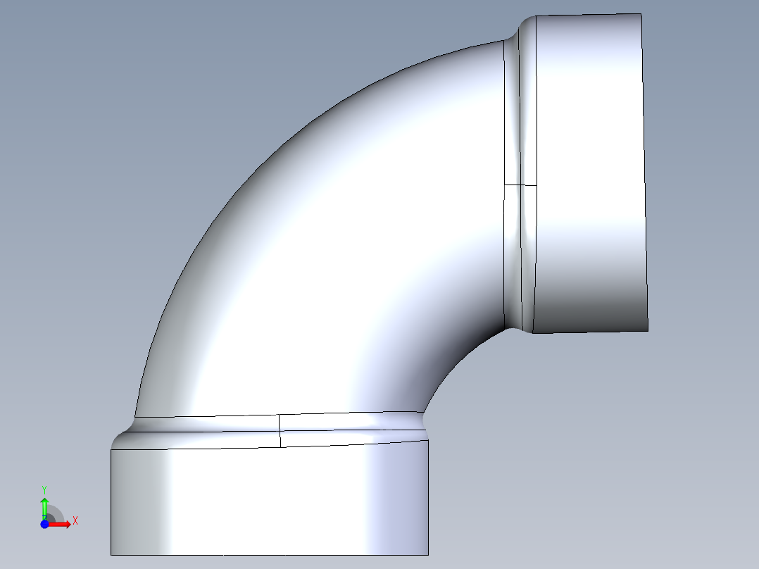 船舶管路系统S3_SeaDrainPLUS_1-4ShortBend-SxS_37E182502_2in Sea Drain Plus - 91.2 Short Sweep - SxS前视图