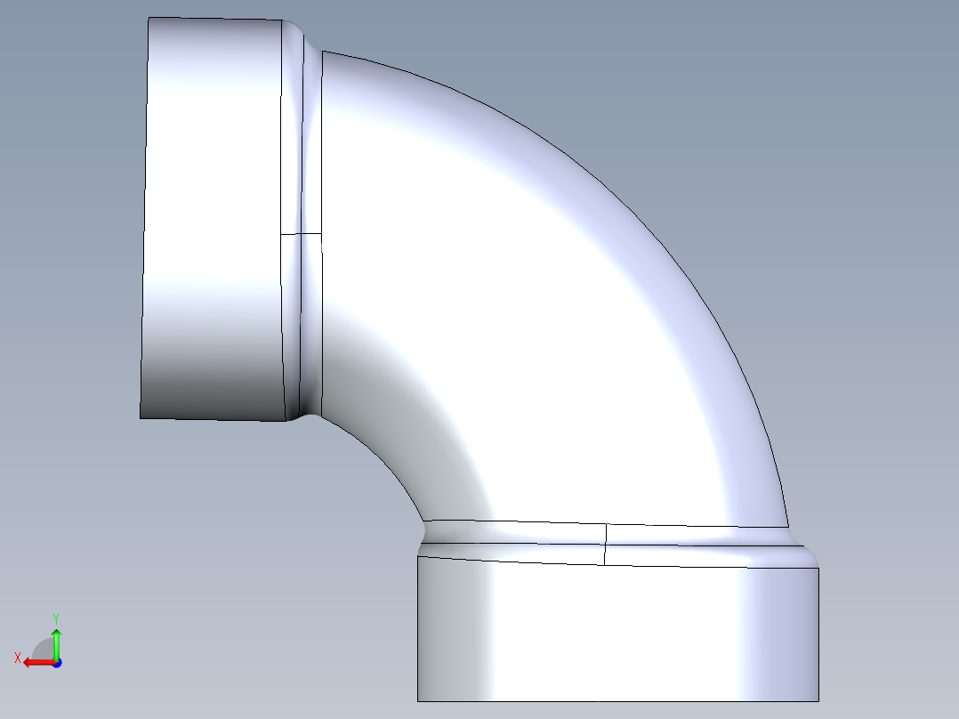 船舶管路系统S3_SeaDrainPLUS_1-4ShortBend-SxS_37E182502_2in Sea Drain Plus - 91.2 Short Sweep - SxS后视图