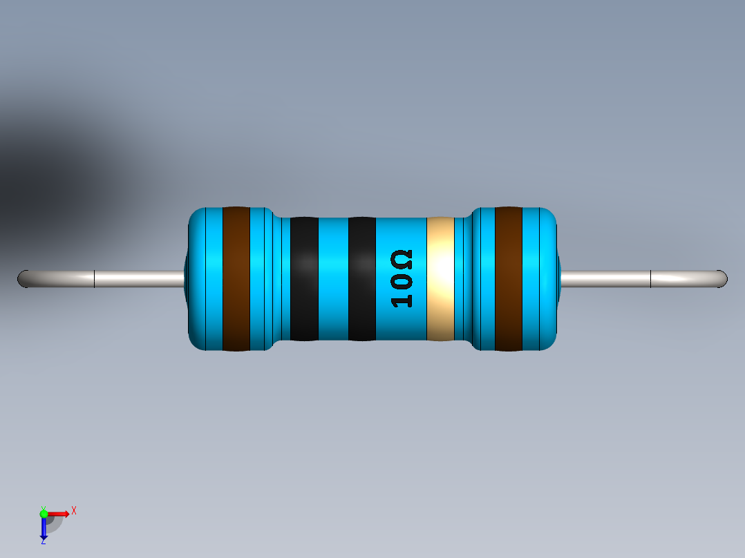 电容器 二极管 电阻器-Resistor 10 Ohm 1 Watt俯视图