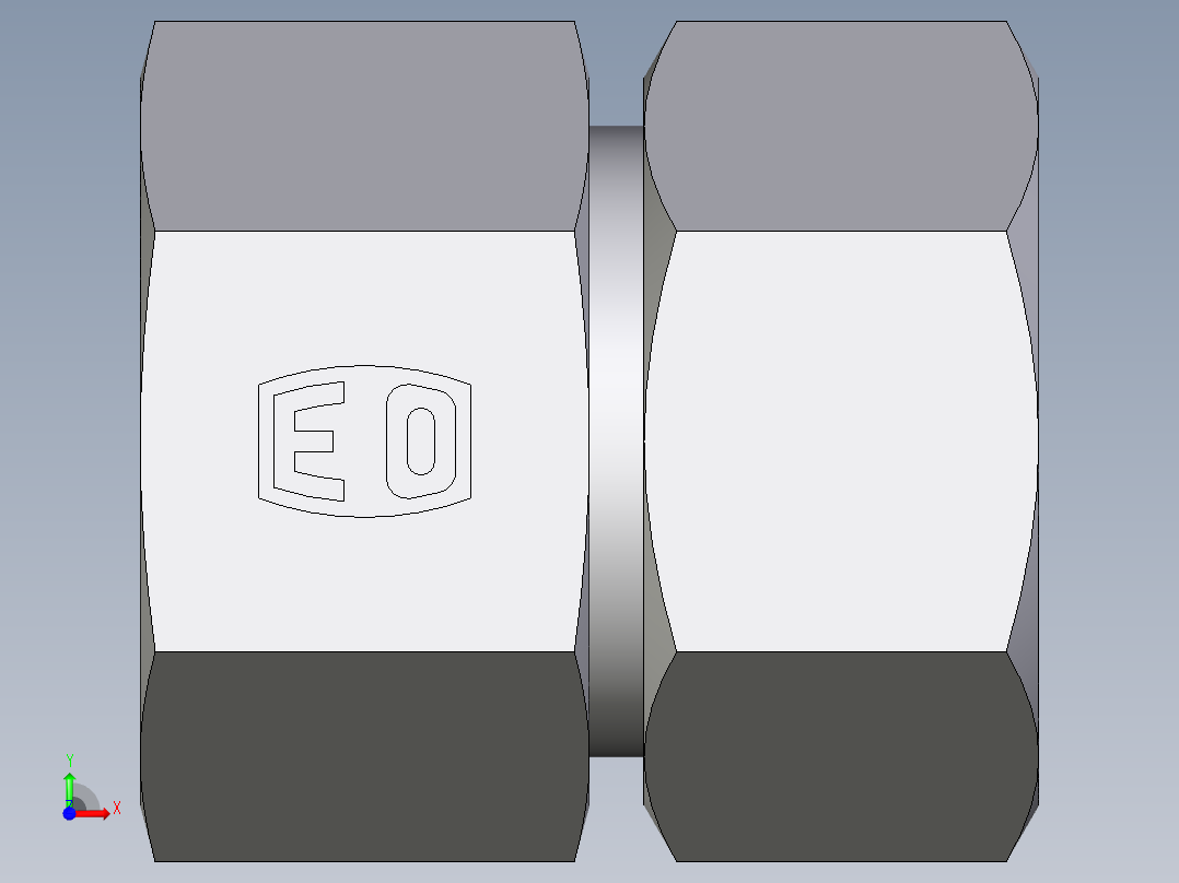 卡套式工业通用硬管接头EO_Swivel_connector_GAI38ZSM71前视图