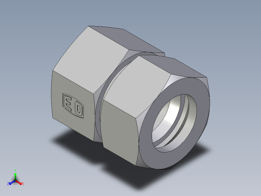 卡套式工业通用硬管接头EO_Swivel_connector_GAI38ZSM71正等轴测缩略图