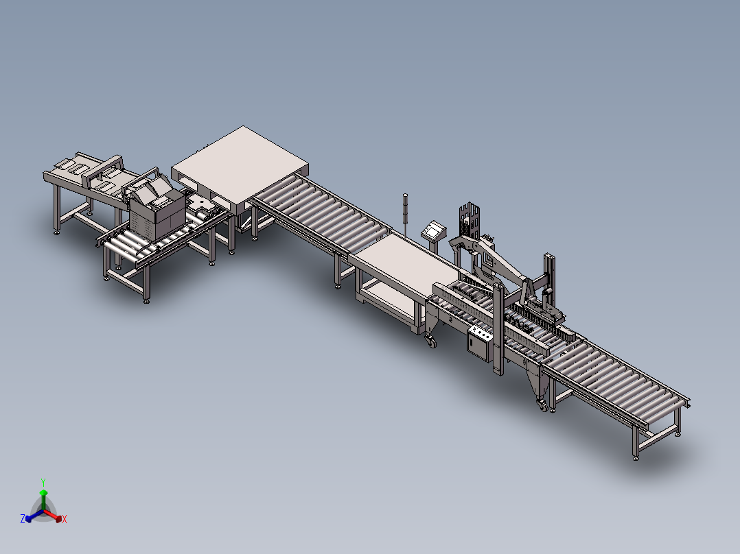 纸箱装箱生产线全套模型正等轴测图