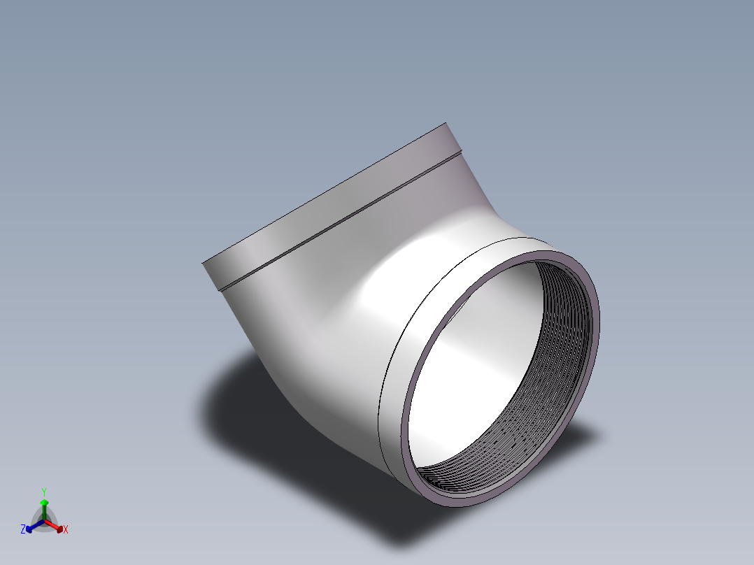 弯头-45°等径 DN100正等轴测图
