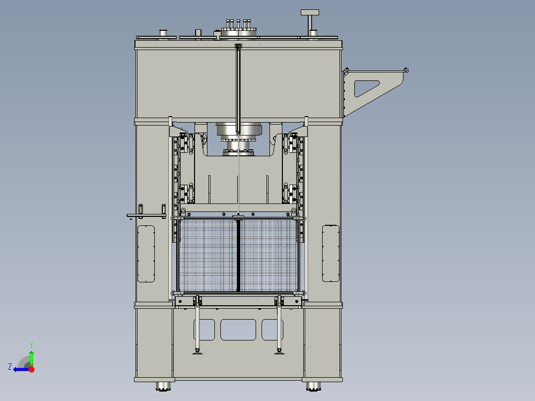 125吨液压油压冲孔冲型冲床右视图