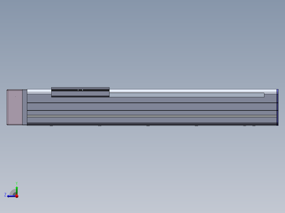 电动滑台模组SDM75右折模型 -（加长滑台）右视图