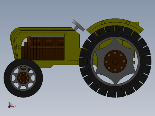 激光下料拼图拖拉机Parasolid, SOLIDWORKS 2016前视缩略图
