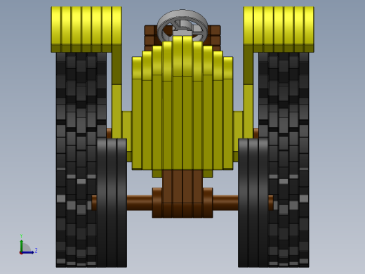 激光下料拼图拖拉机Parasolid, SOLIDWORKS 2016左视缩略图