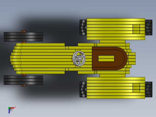激光下料拼图拖拉机Parasolid, SOLIDWORKS 2016俯视缩略图