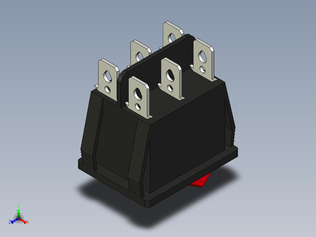 KCD4-2101N-C3-RG_6P开关三维模型主视图