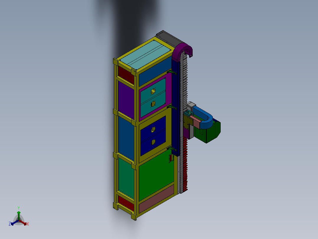 坐标激光打标焊接机sw17可编辑正等轴测图