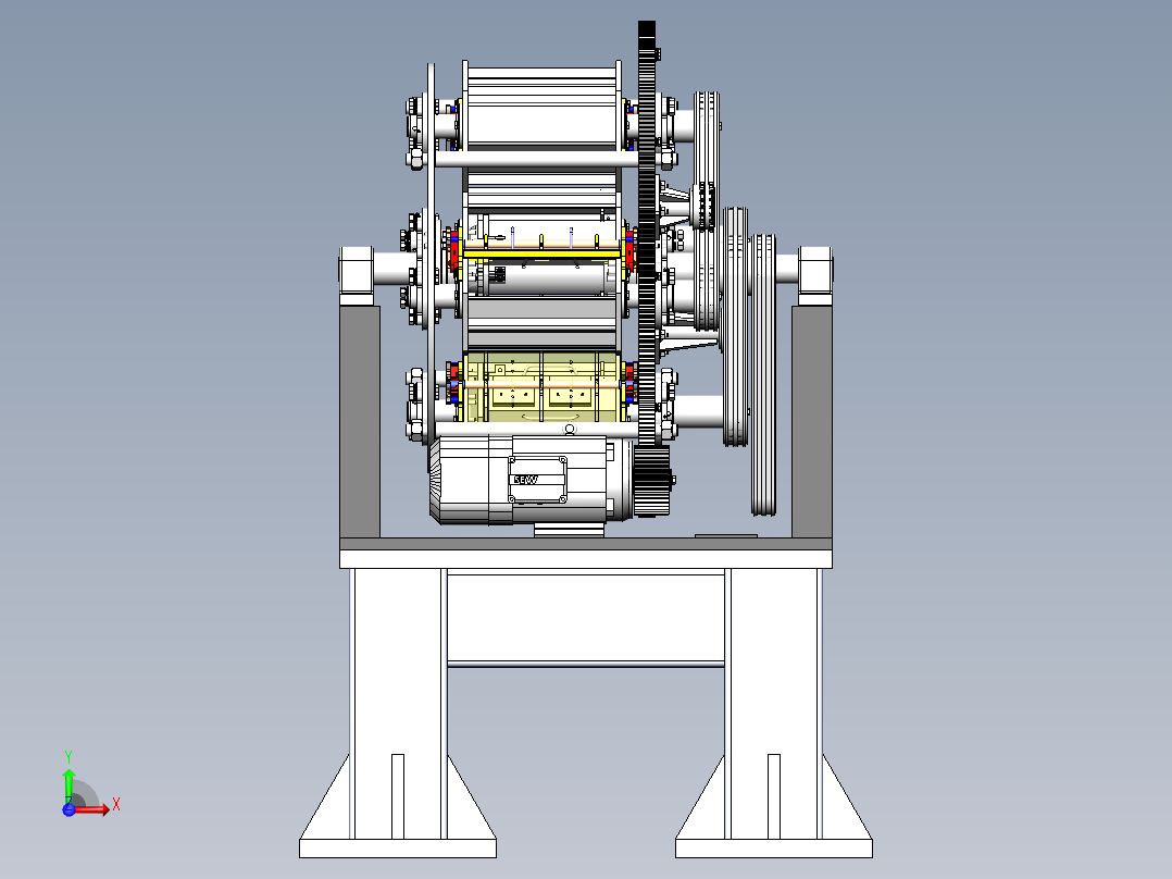圆棒研磨机（sw18可编辑+工程图）前视图