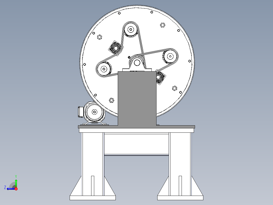 圆棒研磨机（sw18可编辑+工程图）右视图