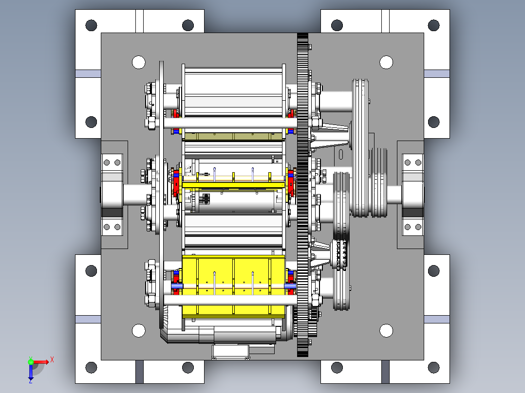 圆棒研磨机（sw18可编辑+工程图）俯视图