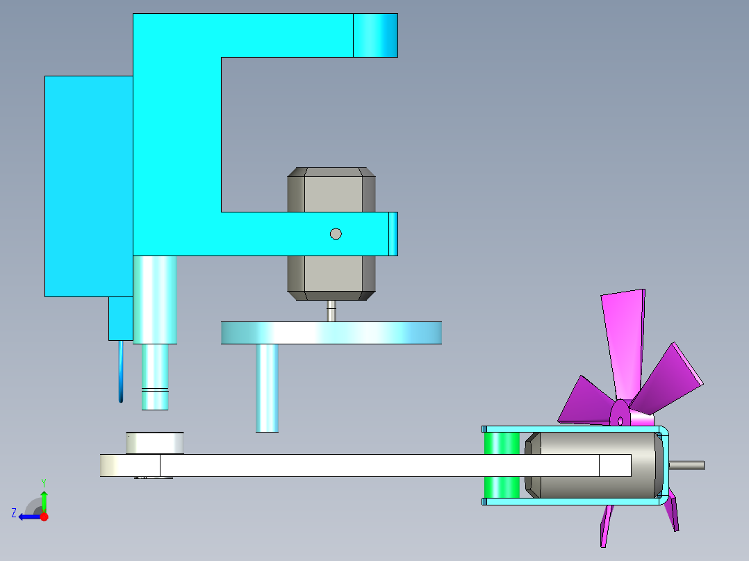 摇摆小风扇右视图