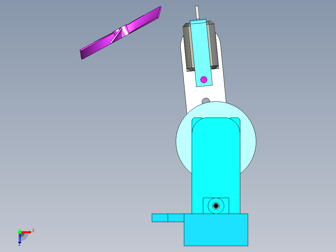 摇摆小风扇俯视图