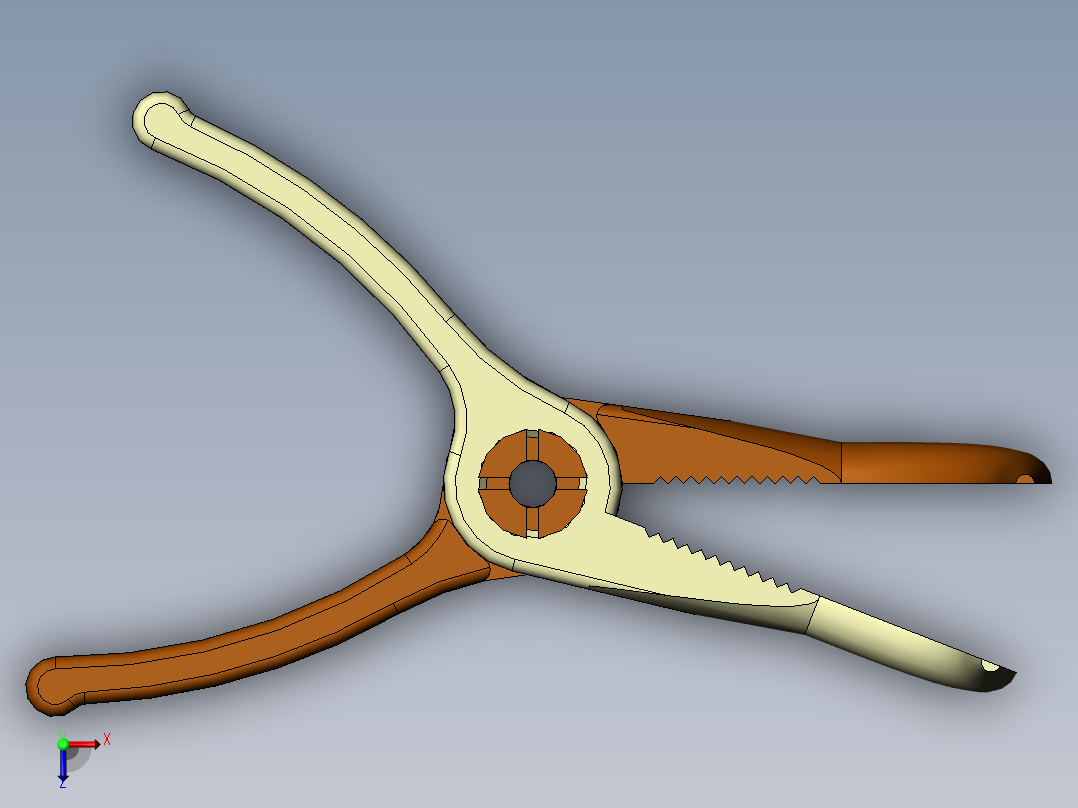 90度高品质弯嘴钳俯视图