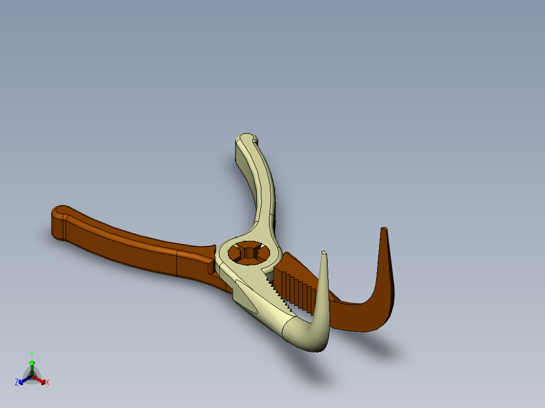 90度高品质弯嘴钳正等轴测图