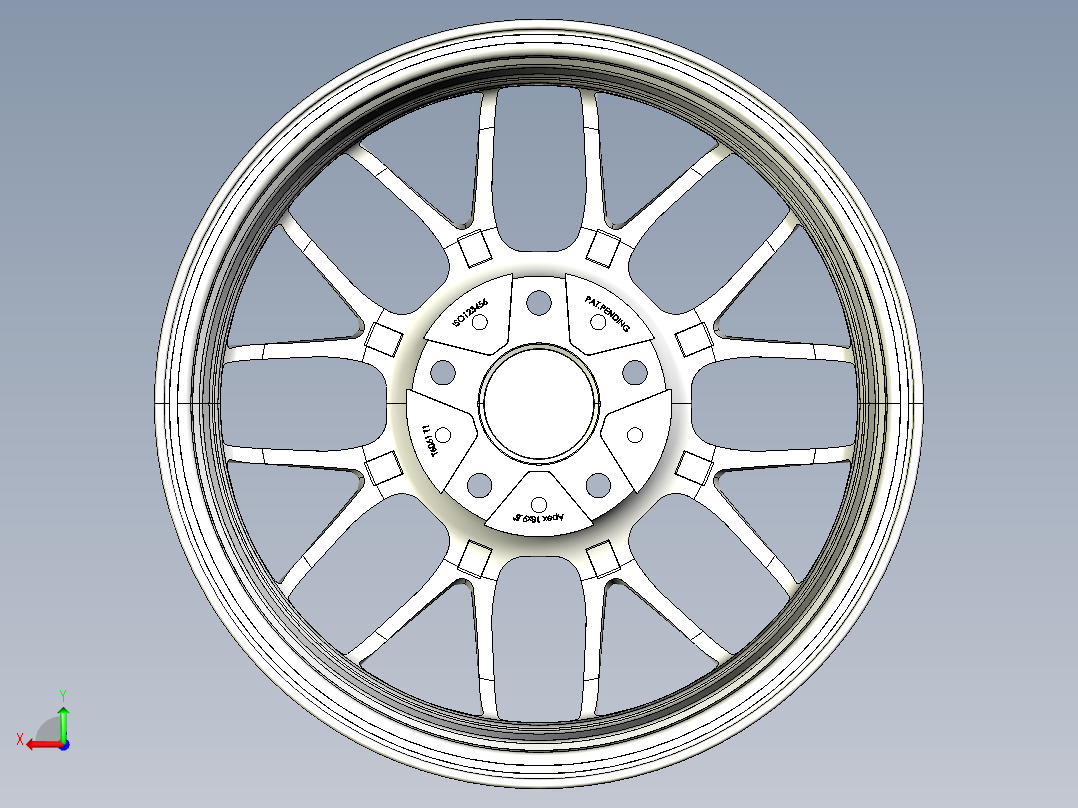 轮毂、轮胎(124)后视图