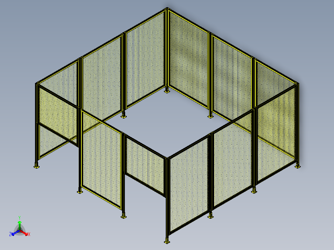 机械防护栏正等轴测图