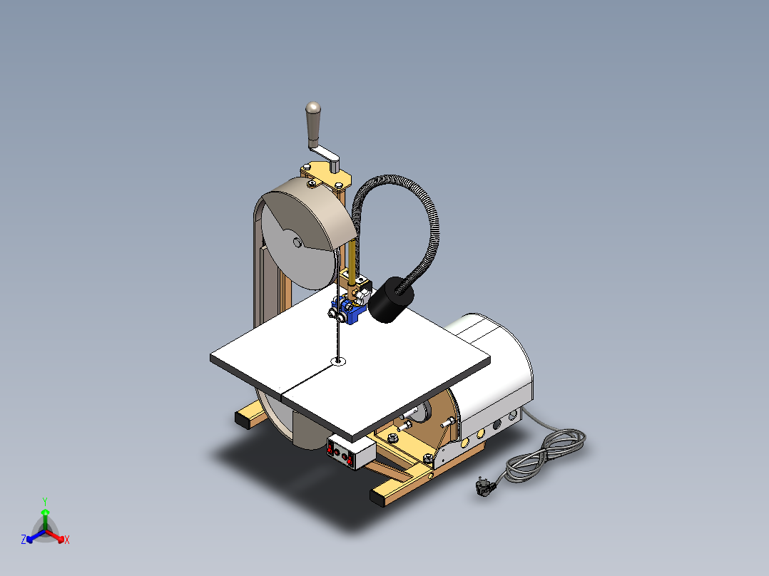 台锯模型图正等轴测图