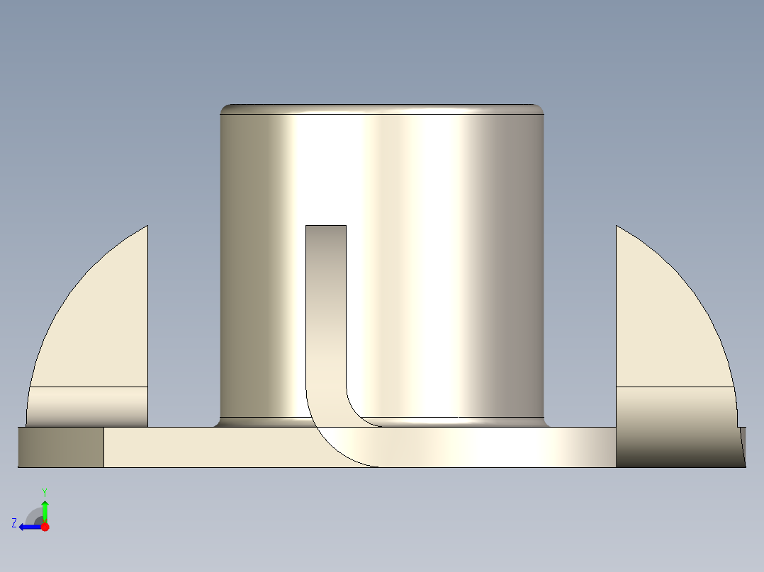 B3004433-六角螺母 M6右视图