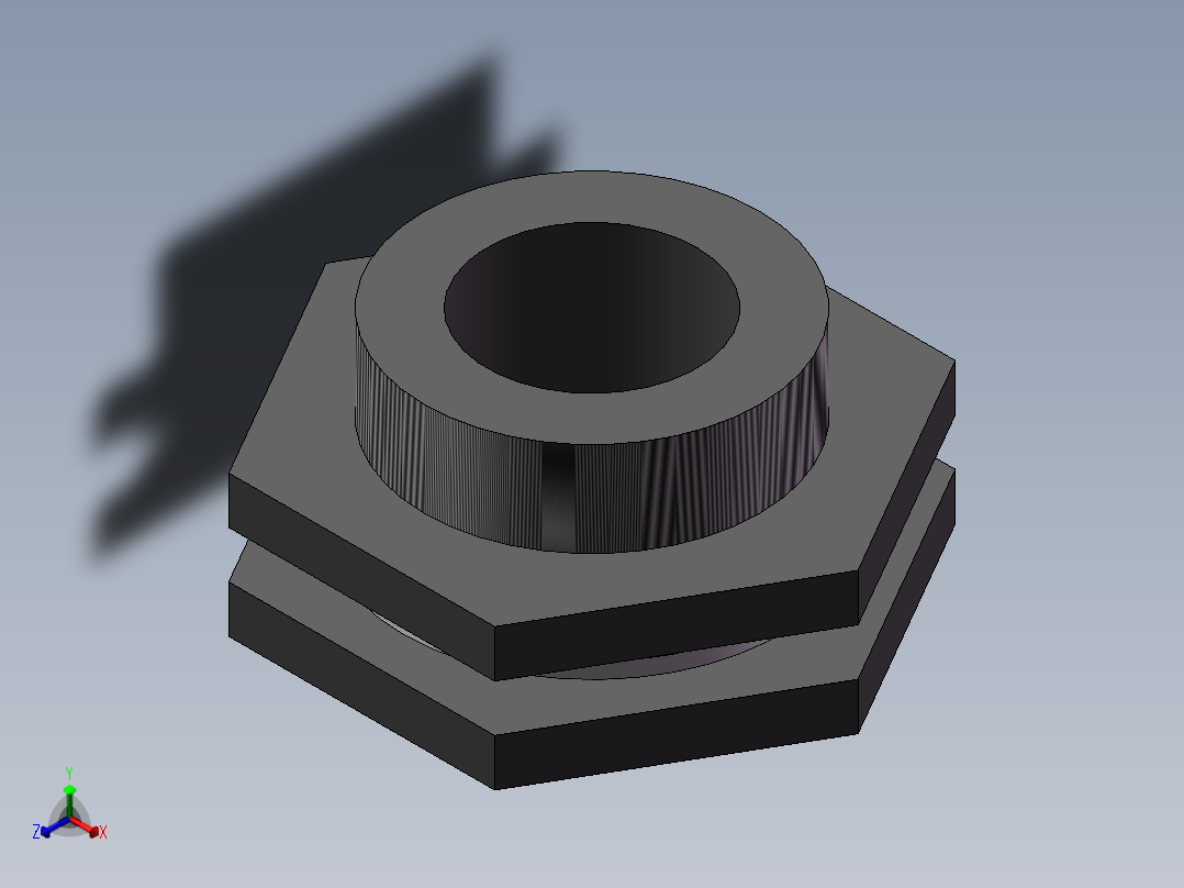 Tank Connector DN32 PN10 U-PVC正等轴测图