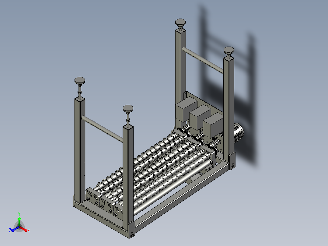 防止堵塞的调味料成品螺杆输送装置正等轴测图