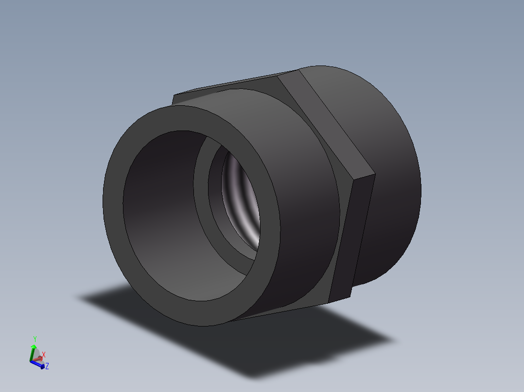 COUPLING_DN40_PN10_U-PVC主视图