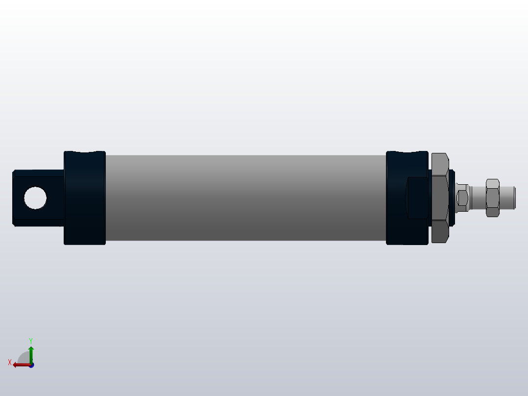 迷你气缸 MAL40x100后视图