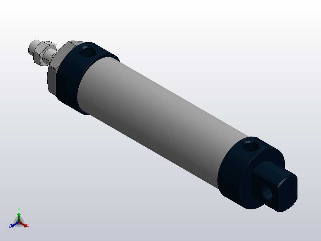 迷你气缸 MAL40x100正等轴测图