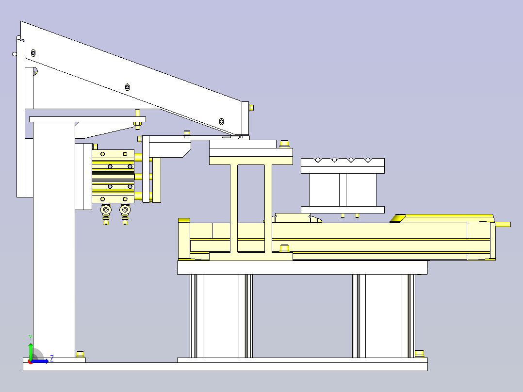 一款圆销避让、转移3D模型左视图