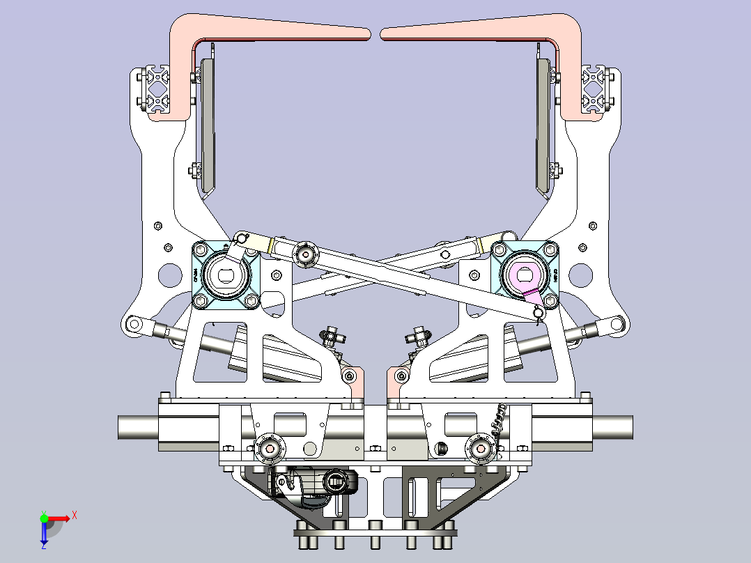 一款可调式袋夹抓手设计模型俯视图