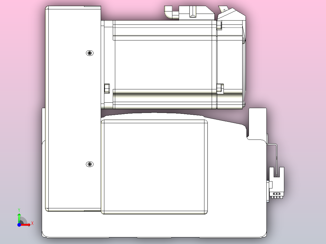 皮带直线轴半封闭可选导轨TPA-HNB-202D-140-L550-LU-Y-P75-N3前视图