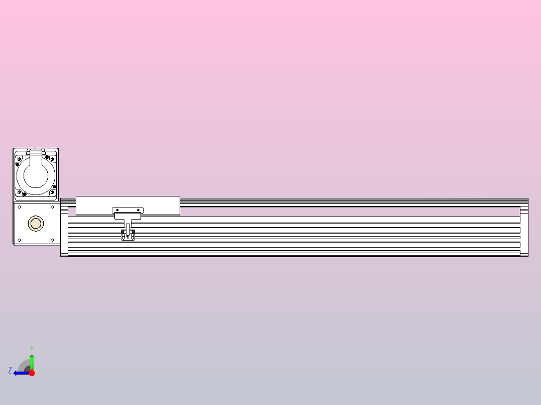 皮带直线轴半封闭可选导轨TPA-HNB-202D-140-L550-LU-Y-P75-N3右视图