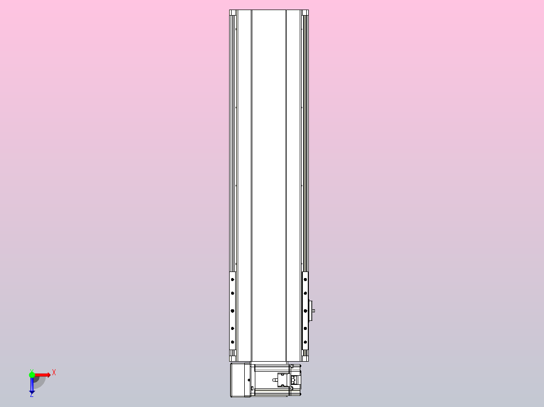 皮带直线轴半封闭可选导轨TPA-HNB-202D-140-L550-LU-Y-P75-N3俯视图