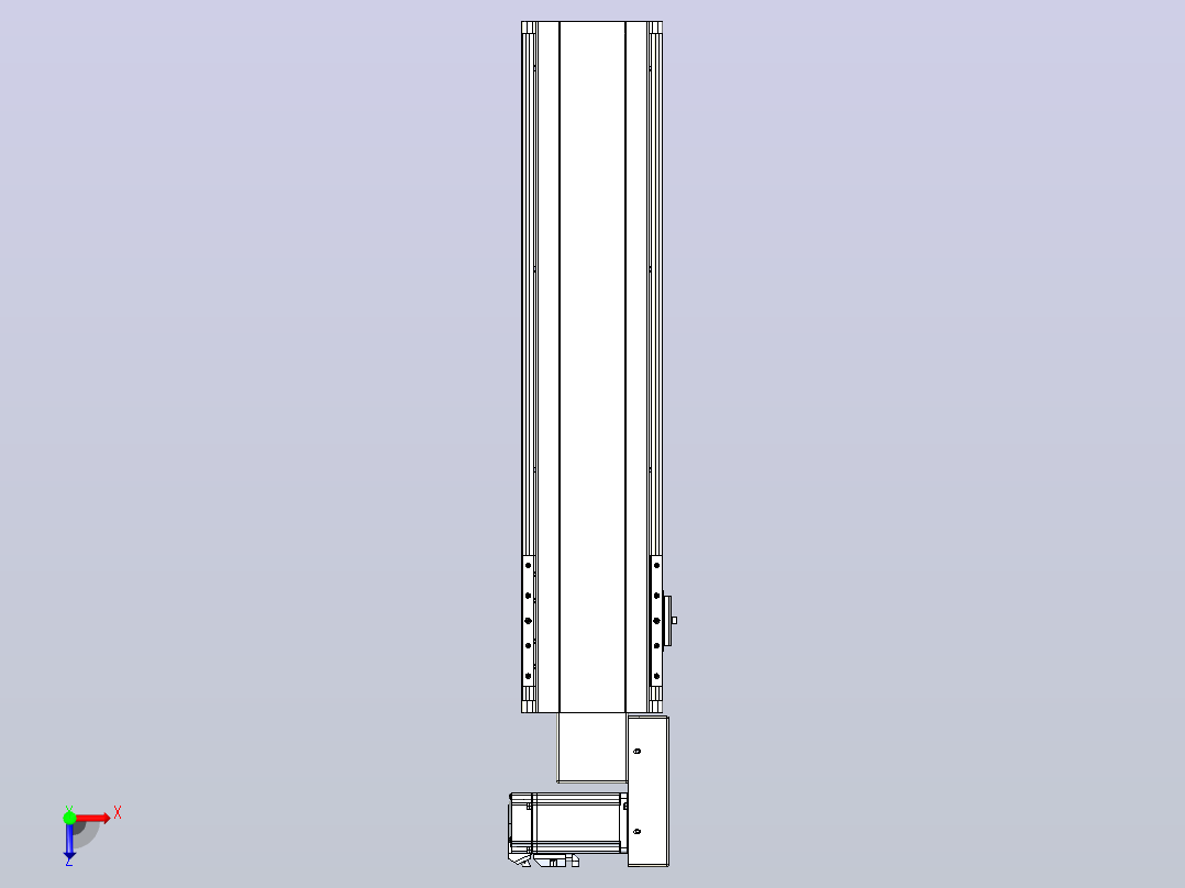 皮带直线轴半封闭可选导轨TPA-HNB-140D-120-L450-MR-Y-P40-N3俯视图