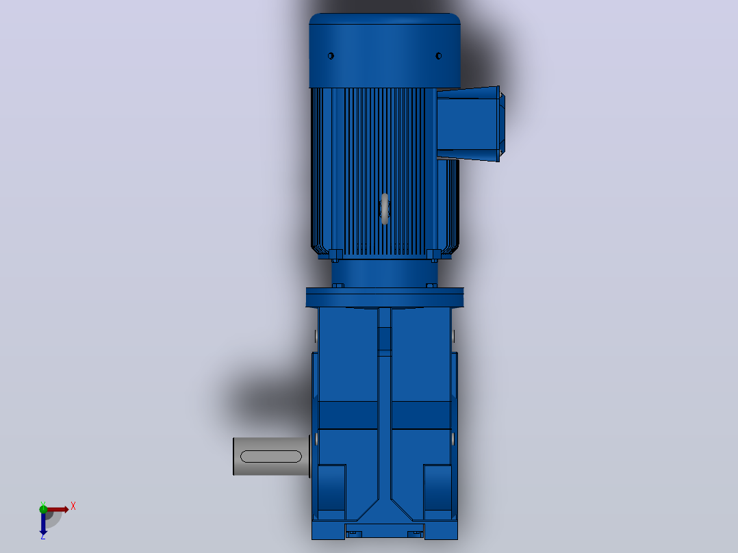 K87底脚轴伸式安装螺旋锥齿轮减速机K87-YV4-4P-115.16-M1-0°-B俯视图