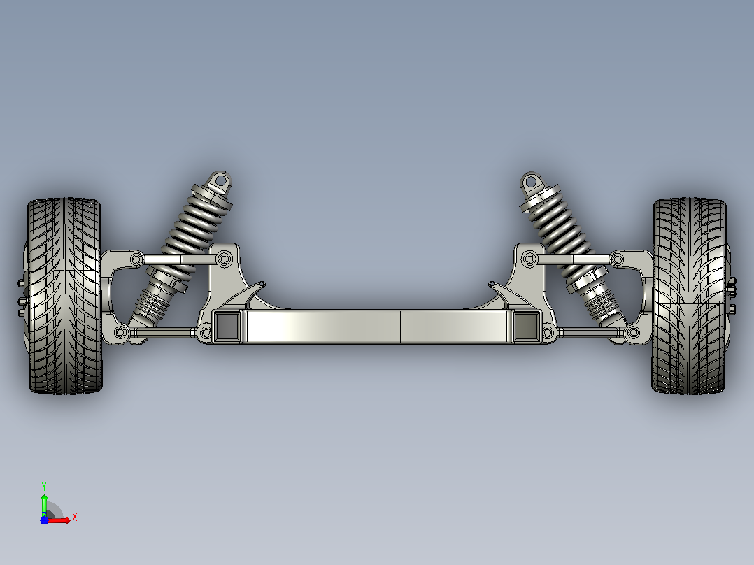 汽车悬挂系统Suspension Complete Assembly STP IGS前视图