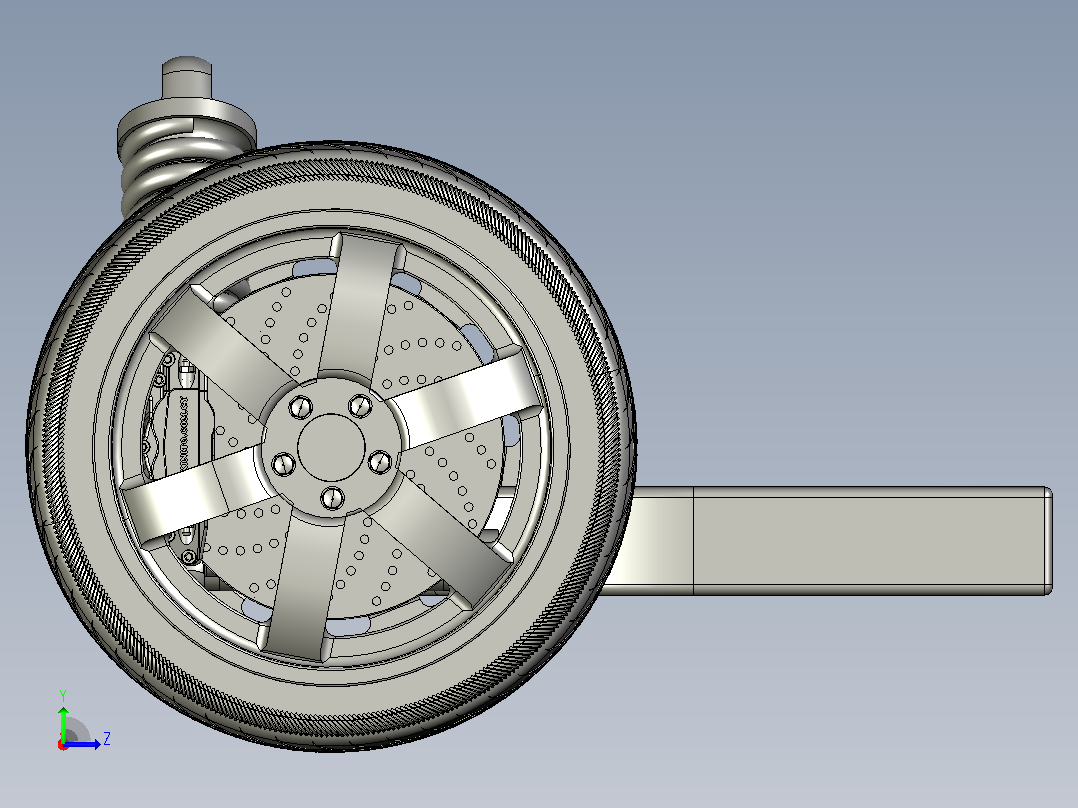 汽车悬挂系统Suspension Complete Assembly STP IGS左视图
