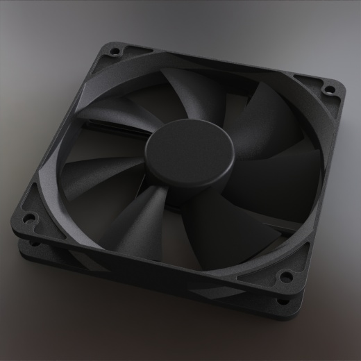 120mm电脑风扇3D模型缩略图