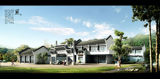 传统仿古中式徽派建筑民俗民居住宅马头墙SU模型CAD图纸大样详图缩略图