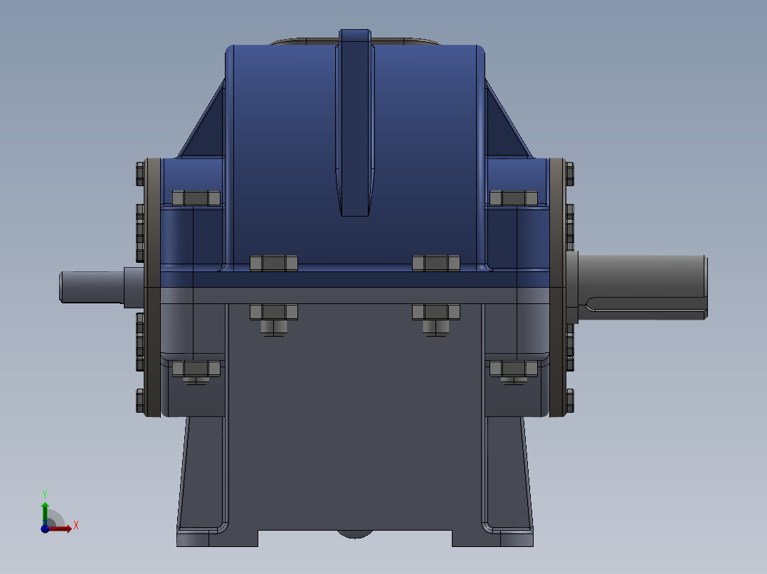 二级圆柱直齿轮减速箱3D图纸 IGS格式